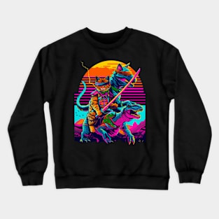 Cat Dinosaur Frenzy Crewneck Sweatshirt